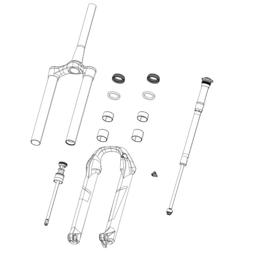 Fork service part Rockshox crown/steerer/upper (CSU) SID DebonAir 29" 51mm offset 80-100mm