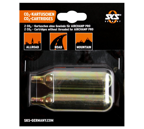 Cartridge CO2 SKS for Airchamp 16G, non-threaded (pair)