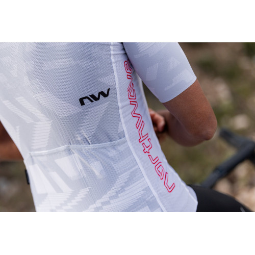 Jersey Northwave Blade Air S/S light grey-radiant red-M