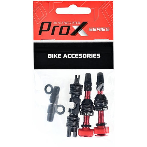 Valve set ProX Tubeless + key 40mm red
