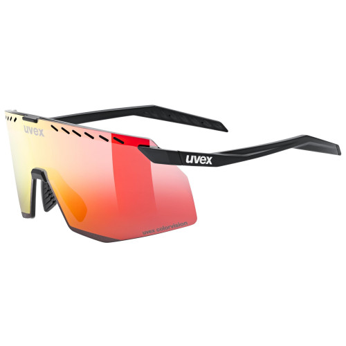 Glasses Uvex pace stage CV black matt / racy red