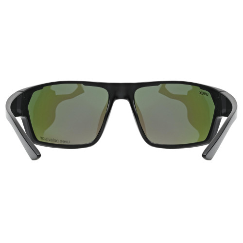 Glasses Uvex sportstyle 233 P black mat / mirror green