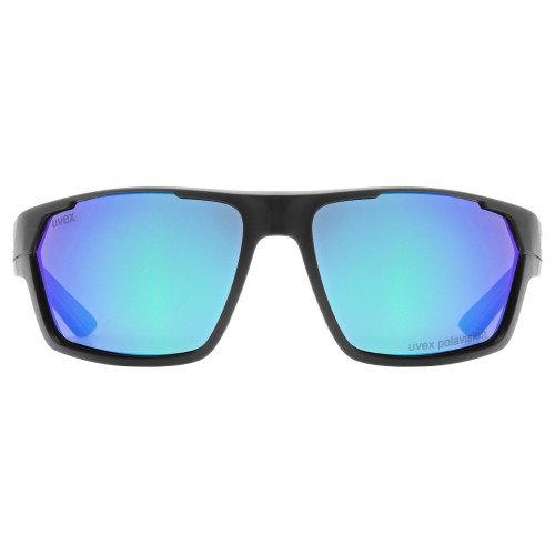 Glasses Uvex sportstyle 233 P black mat / mirror green