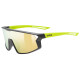 Glasses Uvex skyrise jr. black-yellow matt / mirror yellow