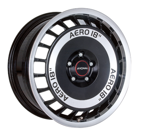 16" 5x112 Ronal R50 AERO BLACK-FRONT CUT ET50 7.5J