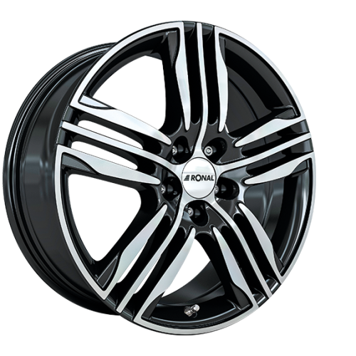 17" 5x112 Ronal R57 BLACK-FRONT CUT ET48 7.5J
