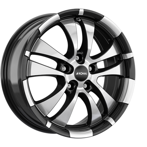 16" 4x108 Ronal R59 JET BLACK-FRONT CUT ET42 7.0J