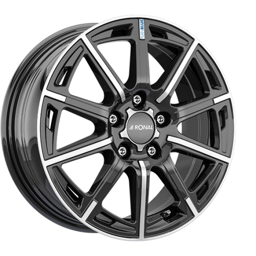 16" 5x105 Ronal R60 JET BLACK-FRONT CUT ET39 6.5J