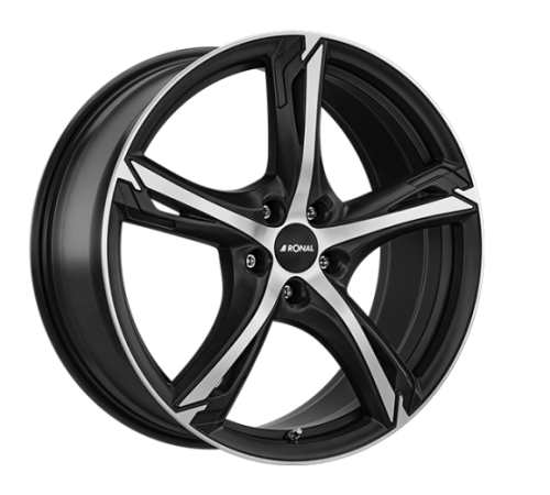 20" 5x110 Ronal R62 JET BLACK-MATT-FRONT CUT ET35 8.5J