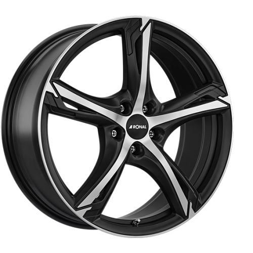 20" 5x110 Ronal R62 JET BLACK-MATT-FRONT CUT ET35 8.5J