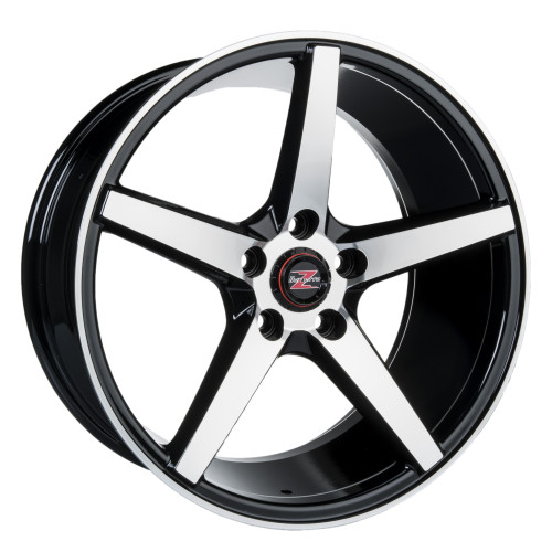17" 5x108 Barzetta Capitano Black Polished ET35 8J