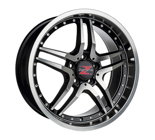 18" 5x112 Barzetta GT Black Polished Chrome Rivets ET45 8J