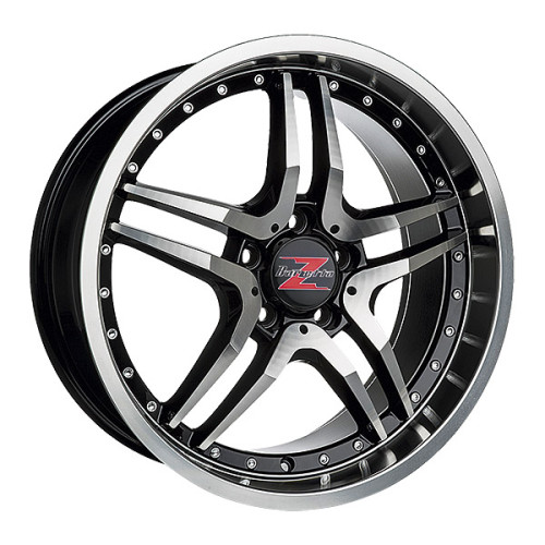 18" 5x112 Barzetta GT Black Polished Chrome Rivets ET45 8J