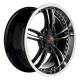 18" 5x120 Barzetta Mi6 Black Polished Chrome Rivets ET35 8J