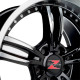 18" 5x120 Barzetta Mi6 Black Polished Chrome Rivets ET35 8J