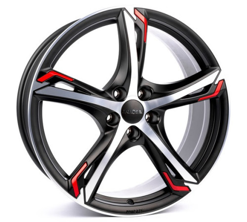 20" 5x108 Ronal R62 Red JET BLACK ET40 8.5J