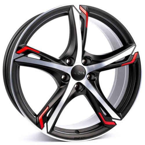 20" 5x112 Ronal R62 Red JET BLACK ET40 8.5J