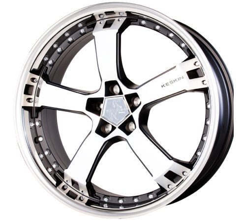 17" 5x120 Keskin-Tuning KT10 Matt Black Front Polish Steel Lip ET35 9J