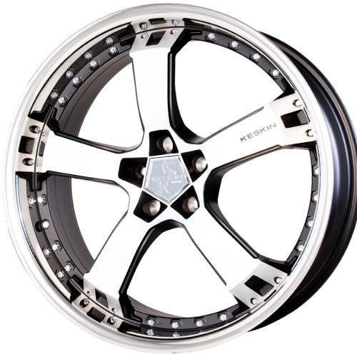 17" 5x120 Keskin-Tuning KT10 Matt Black Front Polish Steel Lip ET35 9J