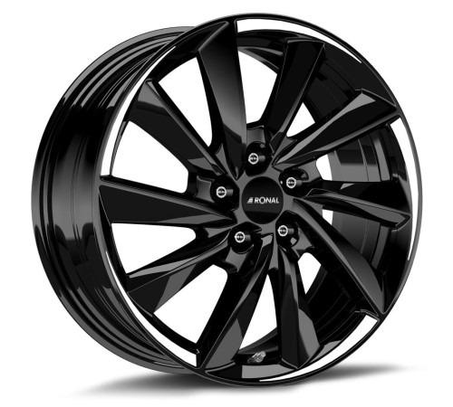 18" 5x114,3 Ronal R70 JET BLACK-WHITE TAIL ET35 7.5J