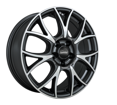 18" 5x114.3 Speedline SL5 Vincitore JET BLACK-MATT-FRONT CUT ET40 7.5J