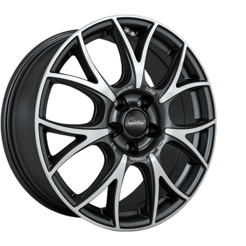 18" 5x100 Speedline SL5 Vincitore JET BLACK-MATT-FRONT CUT ET45 8.0J