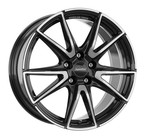19" 5x114.3 Speedline SL6 Vettore JET BLACK-FRONT CUT ET45 9.5J