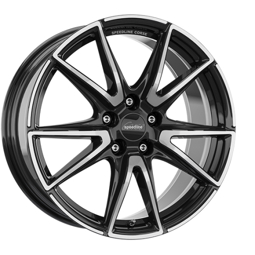 19" 5x112 Speedline SL6 Vettore JET BLACK-FRONT CUT ET25 9.5J