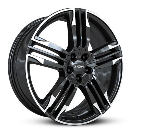 22" 5x127 Ronal R58 BLACK-FRONT CUT ET50 10.0J
