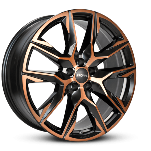 21" 5x114,3 Ronal R71 JET BLACK-COPPER MATT-FRONT CUT ET40 9.5J