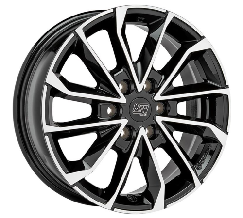 17'' 6x130 MSW 42 Van Gloss Black Full Polished ET54 6.5J