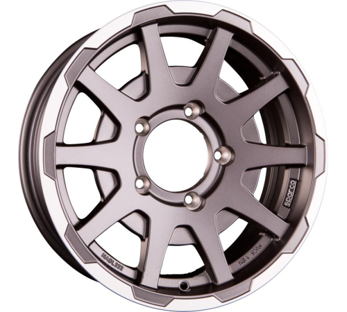 16'' 5x139.7 Sparco Dakar Matt Dark Greey Lip Polished NO CAP  ET5 5.5J