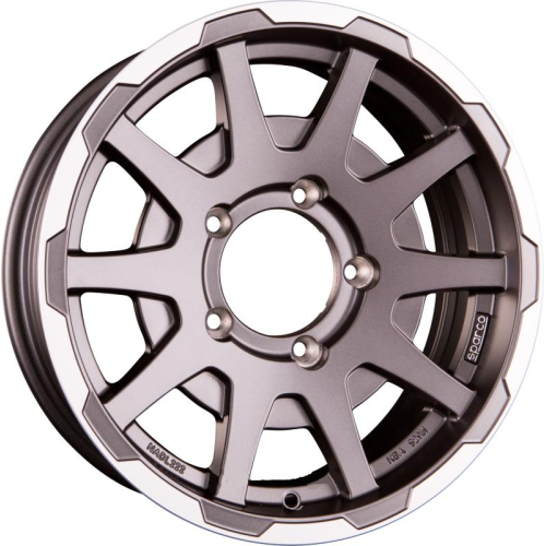 16'' 5x139.7 Sparco Dakar Matt Dark Greey Lip Polished NO CAP  ET5 5.5J