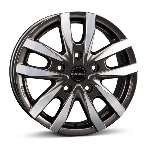16'' 5x118 Borbet CW5 mistral anthracite glossy polished ET68 6J