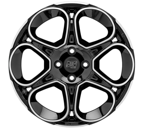 17'' 5x114.3 MSW 83 Gloss Black Full Polished ET32 7J