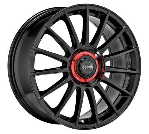 19'' 5x112 OZ Racing Superturismo Evoluzione Gloss Black + Red Lettering ET38 8.5J