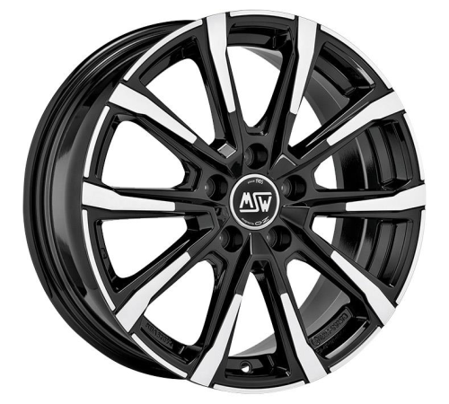 16'' 5x114.3 MSW 79 Gloss Black Full Polished ET32 6.5J
