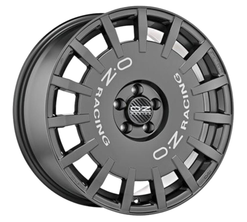 17'' 5x108 OZ Racing Rally Racing Dark Graphite Silver Lettering ET45 7J