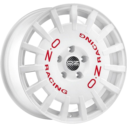 17'' 4x100 OZ Racing Rally Racing Race White Red Lettering ET45 7J