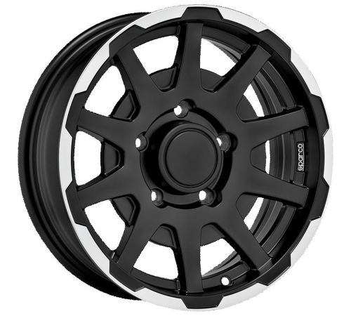 16'' 5x139.7 Sparco Dakar Matt Black Lip Polish ET0 5.5J