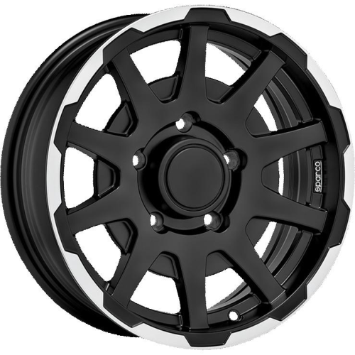 16'' 5x139.7 Sparco Dakar Matt Black Lip Polish ET0 5.5J