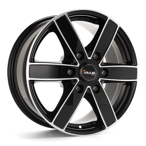 16'' 6x125 Avus AC-V61 Black Polished ET68 6.5J