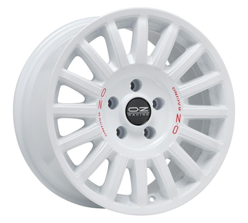 18'' 5x130 OZ Racing Rally Raid Race White Red Lettering ET48 8.5J