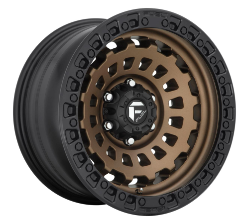 17'' 5x114.3 Fuel D634 Zephyr Matte Bronze Black Bead Ring ET38 8J