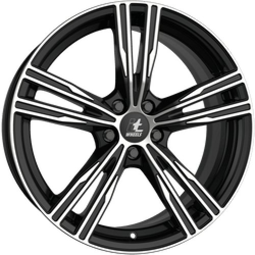 18" 5x108 IT WHEELS AMOS GLOSS BLACK POLISHED ET48 8.0J