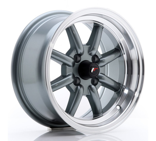 JR WHEELS JR19 14X7 ET0 4X100 GUN METAL W/ MACHINED LIP